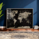 Detailed World Map Wall Art Print - Large Framed World Map