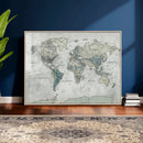 Neutral Vintage World Map Canvas Wall Art Print, Classic Map by MyGreatCanvas | Canvas Wall Art Prints | Photo Prints & Wall Decor