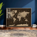 Colorful World Map Canvas Wall Art with Landmarks – Framed by MyGreatCanvas | Canvas Wall Art Prints | Photo Prints & Wall Decor