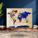 Colorful World Map Canvas Wall Art – Abstract Watercolor Map by MyGreatCanvas | Canvas Wall Art Prints | Photo Prints & Wall Decor