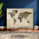 Vintage World Map Canvas Wall Art – Framed Travel Map for by MyGreatCanvas | Canvas Wall Art Prints | Photo Prints & Wall Decor
