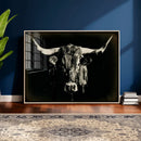 Black Bull Wall Art Canvas Print, Texas Longhorn Portrait by MyGreatCanvas | Canvas Wall Art Prints | Photo Prints & Wall Decor