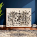 Abstract Cow Longhorn Wall Art Canvas Print for Cabin Decor by MyGreatCanvas | Canvas Wall Art Prints | Photo Prints & Wall Decor
