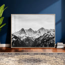 Black and White Mountain Wall Art Canvas Print, Snowy Alpine by MyGreatCanvas | Canvas Wall Art Prints | Photo Prints & Wall Decor
