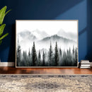 Misty Pine Forest Mountain Landscape Wall Art Canvas Print by MyGreatCanvas | Canvas Wall Art Prints | Photo Prints & Wall Decor