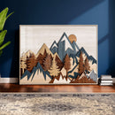 Layered Wooden Mountain Wall Art Canvas Print, Modern Rustic by MyGreatCanvas | Canvas Wall Art Prints | Photo Prints & Wall Decor