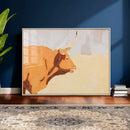 Minimal Longhorn Bull Wall Art Canvas Print, Neutral Western by MyGreatCanvas | Canvas Wall Art Prints | Photo Prints & Wall Decor