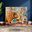 Basquiat Style Bull Graffiti Wall Art Canvas Print, Street by MyGreatCanvas | Canvas Wall Art Prints | Photo Prints & Wall Decor