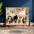 Western Longhorn Herd Wall Art Canvas Print, Sepia Texas by MyGreatCanvas | Canvas Wall Art Prints | Photo Prints & Wall Decor