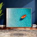 Minimalist Boat Wall Art Canvas Print, Aerial Sea Landscape by MyGreatCanvas | Canvas Wall Art Prints | Photo Prints & Wall Decor