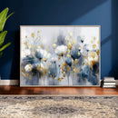 Large Abstract Flowers Wall Art Canvas Print – Gold and Blue by MyGreatCanvas | Canvas Wall Art Prints | Photo Prints & Wall Decor