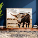 Texas Longhorn Bull Rustic Wall Art Canvas Print, Western by MyGreatCanvas | Canvas Wall Art Prints | Photo Prints & Wall Decor