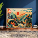 Yayoi Kusama Boho Mountain Landscape Large Wall Art, by MyGreatCanvas | Canvas Wall Art Prints | Photo Prints & Wall Decor