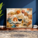 Geometric Boho Abstract Wall Art Canvas Print, Orange Blue by MyGreatCanvas | Canvas Wall Art Prints | Photo Prints & Wall Decor