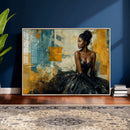 Elegant Woman Canvas Wall Art — Black Gold Gown Fashion by MyGreatCanvas | Canvas Wall Art Prints | Photo Prints & Wall Decor
