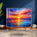 Colorful Knife Ocean Sunset Canvas — Orange Pink Teal by MyGreatCanvas | Canvas Wall Art Prints | Photo Prints & Wall Decor