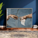 Funny Bathroom Canvas Wall Art, Michelangelo Creation of by MyGreatCanvas | Canvas Wall Art Prints | Photo Prints & Wall Decor