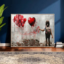 Girl Graffiti Wall Art Canvas Print, Red Balloon Heart by MyGreatCanvas | Canvas Wall Art Prints | Photo Prints & Wall Decor