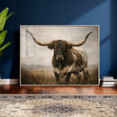 Longhorn Bull Wall Art Canvas Print, Western Farmhouse by MyGreatCanvas | Canvas Wall Art Prints | Photo Prints & Wall Decor