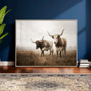 Texas Longhorn Canvas Wall Art Western Bull Desert Moody by MyGreatCanvas | Canvas Wall Art Prints | Photo Prints & Wall Decor