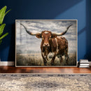 Texas Longhorn Canvas Wall Art Western Bull Desert Moody by MyGreatCanvas | Canvas Wall Art Prints | Photo Prints & Wall Decor