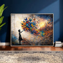 Banksy Girl Wall Art Canvas Print for Living Room Decor by MyGreatCanvas | Canvas Wall Art Prints | Photo Prints & Wall Decor