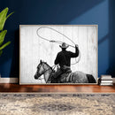 Cowboy Lasso Canvas Wall Art, Black White Western Horse by MyGreatCanvas | Canvas Wall Art Prints | Photo Prints & Wall Decor