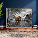 Texas Longhorn Canvas Wall Art, Rustic Farm Barn Bluebonnet by MyGreatCanvas | Canvas Wall Art Prints | Photo Prints & Wall Decor