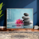 Zen Canvas Wall Art Lotus Flower Stacked Stones Teal Spa by MyGreatCanvas | Canvas Wall Art Prints | Photo Prints & Wall Decor