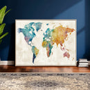 Watercolor World Map Canvas Wall Art Print – Abstract by MyGreatCanvas | Canvas Wall Art Prints | Photo Prints & Wall Decor
