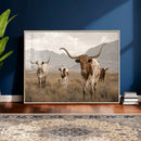 Rustic Texas Longhorn Cow Canvas Wall Art Print, Rustic Farm Animal Photography Print, Farmhouse Country Decor, Western Ranch Art by MyGreatCanvas | Canvas Wall Art Prints | Photo Prints & Wall Decor
