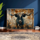 Longhorn Wall Art – Rustic Western Bull Canvas Print, Modern