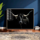 Texas Black Longhorn Bull Wall Art Canvas Print - Western by MyGreatCanvas | Canvas Wall Art Prints | Photo Prints & Wall Decor