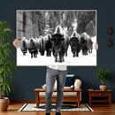Bison Herd in Snow Wall Art Canvas Print | Rustic Western