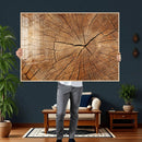Tree Ring Canvas Art, Rustic Wood Grain Wall Art, Tree Slice