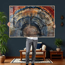 Abstract Tree Ring Wall Art Canvas Print – Colorful Framed