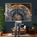 Framed Tree Ring Wall Art - Abstract Colorful Tree Ring Wall