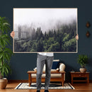 Misty Forest Wall Art | Foggy Forest Canvas Print | Large