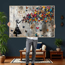 Butterfly Girl Wall Art – Vibrant Street Style Canvas Print,