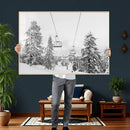 Ski Lift Wall Art – Framed Snowy Mountain Canvas Artwork by MyGreatCanvas | Canvas Wall Art Prints | Photo Prints & Wall Decor
