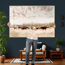Longhorn Cattle Wall Art Canvas Print – Framed Texas Ranch