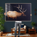 Rustic Elk Wall Art Canvas Print – Framed Moody Wildlife Art by MyGreatCanvas | Canvas Wall Art Prints | Photo Prints & Wall Decor