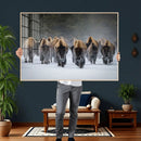 Bison Herd Wall Art Canvas Print, Framed Rustic Wildlife by MyGreatCanvas | Canvas Wall Art Prints | Photo Prints & Wall Decor