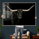 Texas Longhorn Wall Art Canvas Print – Framed Rustic Western