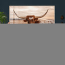 Texas Longhorn Cow Canvas Wall Art, Majestic Bull and Rustic by MyGreatCanvas | Canvas Wall Art Prints | Photo Prints & Wall Decor