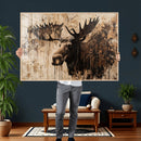 Moose Canvas Wall Art — Rustic Wildlife Painting Print | by MyGreatCanvas | Canvas Wall Art Prints | Photo Prints & Wall Decor
