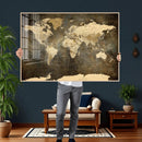 Large Framed Vintage World Map Wall Art Print for Home Wall by MyGreatCanvas | Canvas Wall Art Prints | Photo Prints & Wall Decor