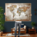 Vibrant Watercolor World Map Canvas Wall Art – Framed Travel by MyGreatCanvas | Canvas Wall Art Prints | Photo Prints & Wall Decor