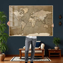 World Map Wall Art Canvas Print, Framed Map Art Picture by MyGreatCanvas | Canvas Wall Art Prints | Photo Prints & Wall Decor