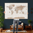 Framed Large World Map Canvas Print for Office Decor by MyGreatCanvas | Canvas Wall Art Prints | Photo Prints & Wall Decor